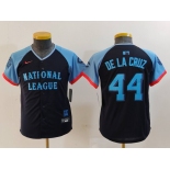 Youth Cincinnati Reds #44 Elly De La Cruz Navy 2024 All Star Limited Stitched Jersey