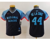 Youth Cincinnati Reds #44 Elly De La Cruz Navy 2024 All Star Limited Stitched Jersey