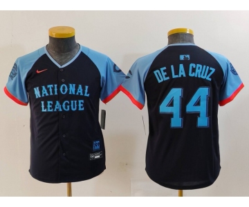 Youth Cincinnati Reds #44 Elly De La Cruz Navy 2024 All Star Limited Stitched Jersey