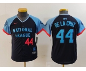 Youth Cincinnati Reds #44 Elly De La Cruz Number Navy 2024 All Star Limited Stitched Jersey