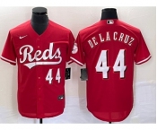 Youth Cincinnati Reds #44 Elly De La Cruz Number Red Cool Base Stitched Baseball Jersey