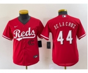 Youth Cincinnati Reds #44 Elly De La Cruz Red Cool Base Stitched Baseball Jersey1