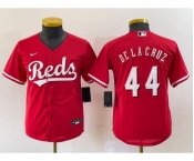 Youth Cincinnati Reds #44 Elly De La Cruz Red Cool Base Stitched Baseball Jersey2