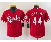 Youth Cincinnati Reds #44 Elly De La Cruz Red Cool Base Stitched Baseball Jersey