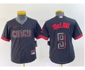 Youth Cincinnati Reds #9 Matt McLain Black 2023 City Connect Cool Base Stitched Jersey