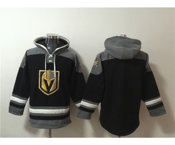 Men's Vegas Golden Knights Blank Black Ageless Must-Have Lace-Up Pullover Hoodie