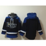 Men's Tampa Bay Rays Blank Black Blue Lace-Up Pullover Hoodie