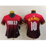 Women's Philadelphia Phillies #10 JT Realmuto Red 2024 City Connect Limited Jersey