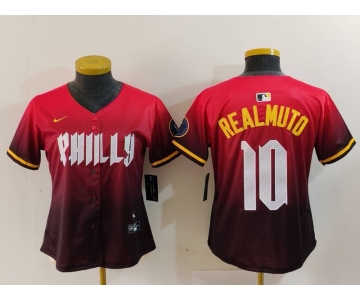 Women's Philadelphia Phillies #10 JT Realmuto Red 2024 City Connect Limited Jersey