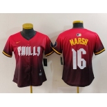 Women's Philadelphia Phillies #16 Brandon Marsh Red 2024 City Connect Limited Jersey