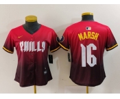 Women's Philadelphia Phillies #16 Brandon Marsh Red 2024 City Connect Limited Jersey