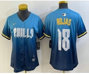 Women's Philadelphia Phillies #18 Johan Rojas Blue 2024 City Connect Limited Stitched Jersey