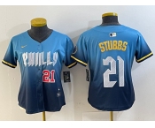 Women's Philadelphia Phillies #21 Garrett Stubbs Blue 2024 City Connect Limited Stitched Jerseys