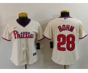 Women's Philadelphia Phillies #28 Alec Bohm Cream Cool Base Jersey