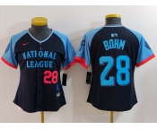 Women's Philadelphia Phillies #28 Alec Bohm Number Navy 2024 All Star Limited Stitched Jersey