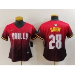 Women's Philadelphia Phillies #28 Alec Bohm Red 2024 City Connect Limited Jersey