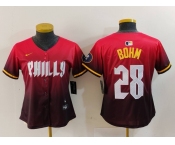 Women's Philadelphia Phillies #28 Alec Bohm Red 2024 City Connect Limited Jersey