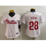 Women's Philadelphia Phillies #28 Alec Bohm White Cool Base Jersey