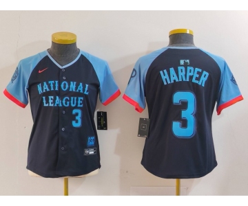 Women's Philadelphia Phillies #3 Bryce Harper Navy 2024 All Star Limited Stitched Jersey