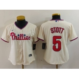 Women's Philadelphia Phillies #5 Bryson Stott Cream Cool Base Jersey