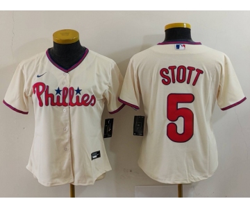 Women's Philadelphia Phillies #5 Bryson Stott Cream Cool Base Jersey