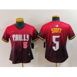 Women's Philadelphia Phillies #5 Bryson Stott Number Red 2024 City Connect Limited Jerseys