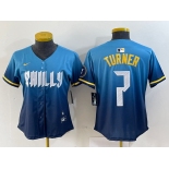 Women's Philadelphia Phillies #7 Trea Turner Blue 2024 City Connect Limited Stitched Jersey