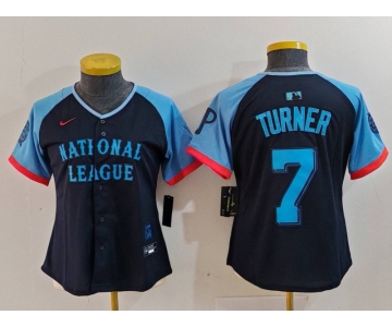 Women's Philadelphia Phillies #7 Trea Turner Navy 2024 All Star Limited Stitched Jersey