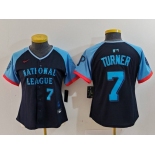 Women's Philadelphia Phillies #7 Trea Turner Number Navy 2024 All Star Limited Stitched Jersey