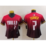 Women's Philadelphia Phillies #7 Trea Turner Number Red 2024 City Connect Limited Jersey