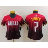 Women's Philadelphia Phillies #7 Trea Turner Red 2024 City Connect Limited Jersey