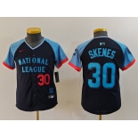 Youth Pittsburgh Pirates #30 Paul Skenes Number Navy 2024 All Star Limited Stitched Jersey