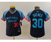 Youth Pittsburgh Pirates #30 Paul Skenes Number Navy 2024 All Star Limited Stitched Jersey