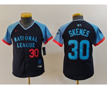 Youth Pittsburgh Pirates #30 Paul Skenes Number Navy 2024 All Star Limited Stitched Jersey