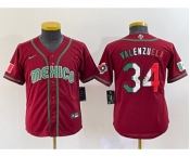 Youth Mexico Baseball #34 Fernando Valenzuela 2023 Red World Classic Stitched Jersey9