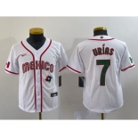 Youth Mexico Baseball #7 Julio Urias 2023 Red World Baseball Classic Stitched Jersey