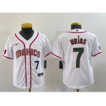 Youth Mexico Baseball #7 Julio Urias Number 2023 Red World Baseball Classic Stitched Jersey 6