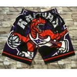 Men's Toronto Raptors Purple Big Face Mitchell Ness Hardwood Classics Soul Swingman Throwback Shorts