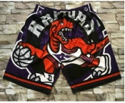 Men's Toronto Raptors Purple Big Face Mitchell Ness Hardwood Classics Soul Swingman Throwback Shorts