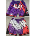 Men's Toronto Raptors Purple Red Mitchell&Ness Shorts (Run Small)