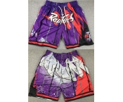 Men's Toronto Raptors Purple Red Mitchell&Ness Shorts (Run Small)