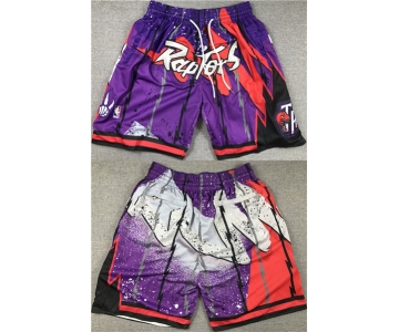 Men's Toronto Raptors Purple Red Mitchell&Ness Shorts (Run Small)