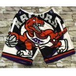 Men's Toronto Raptors White Big Face Mitchell Ness Hardwood Classics Soul Swingman Throwback Shorts