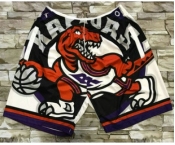 Men's Toronto Raptors White Big Face Mitchell Ness Hardwood Classics Soul Swingman Throwback Shorts