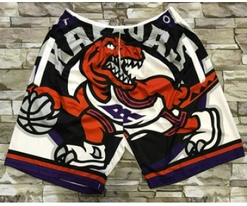 Men's Toronto Raptors White Big Face Mitchell Ness Hardwood Classics Soul Swingman Throwback Shorts