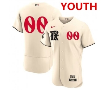 Youth Texas Rangers Customized Cream 2023 City Connect Stitched Baseball Jersey