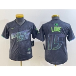 Women's Tampa Bay Rays #15 Josh Lowe Charcoal 2024 City Connect Limited Stitched Jersey