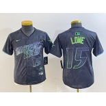 Women's Tampa Bay Rays #15 Josh Lowe Number Charcoal 2024 City Connect Limited Stitched Jersey