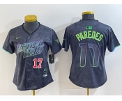 Women's Tampa Bay Rays #17 Isaac Paredes Charcoal 2024 City Connect Limited Cool Base Jerseys