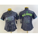 Women's Tampa Bay Rays #18 Shane McClanahan Charcoal 2024 City Connect Limited Cool Base Jersey